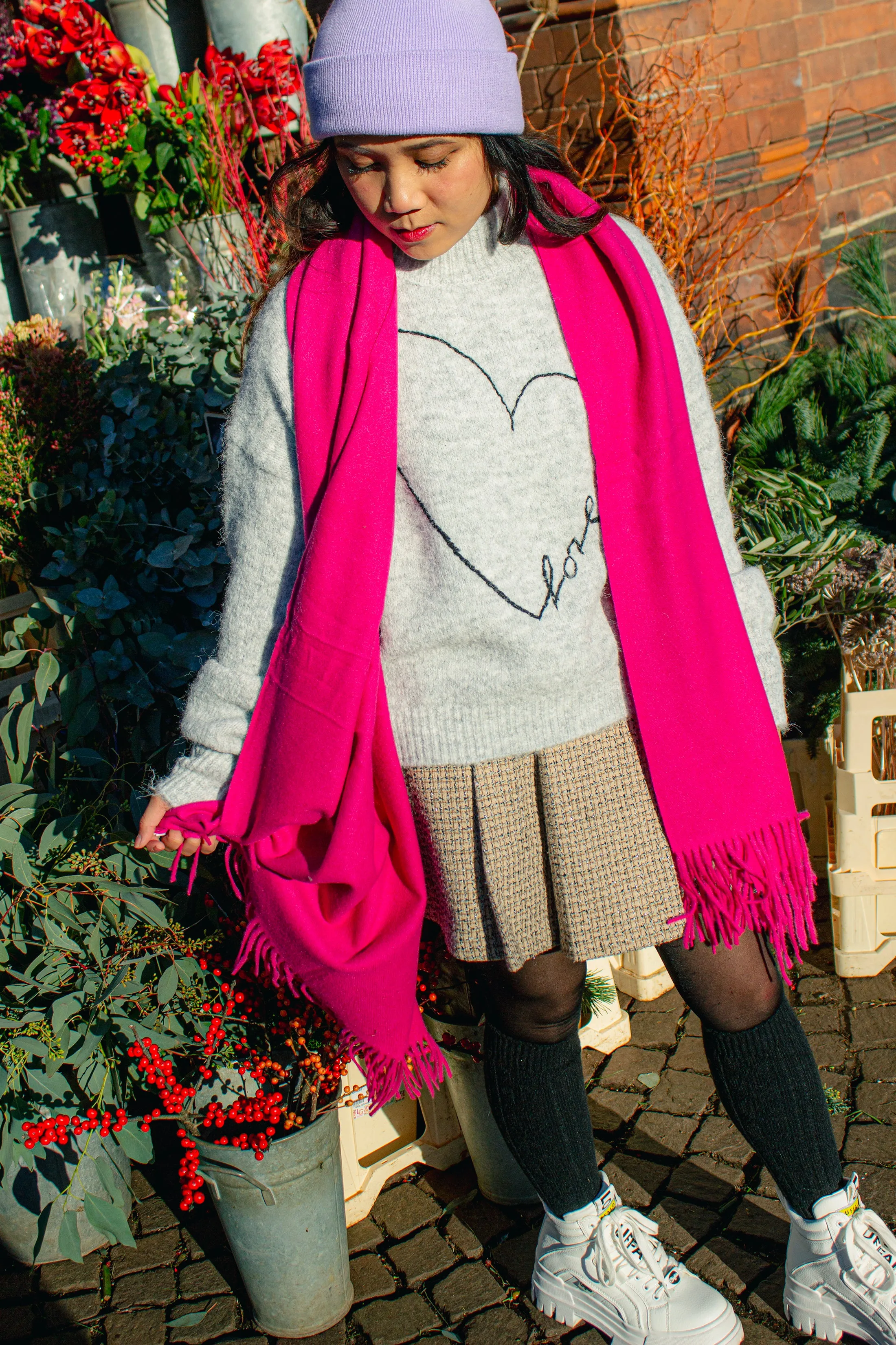 Cashmere Blend Colour Block Scarf