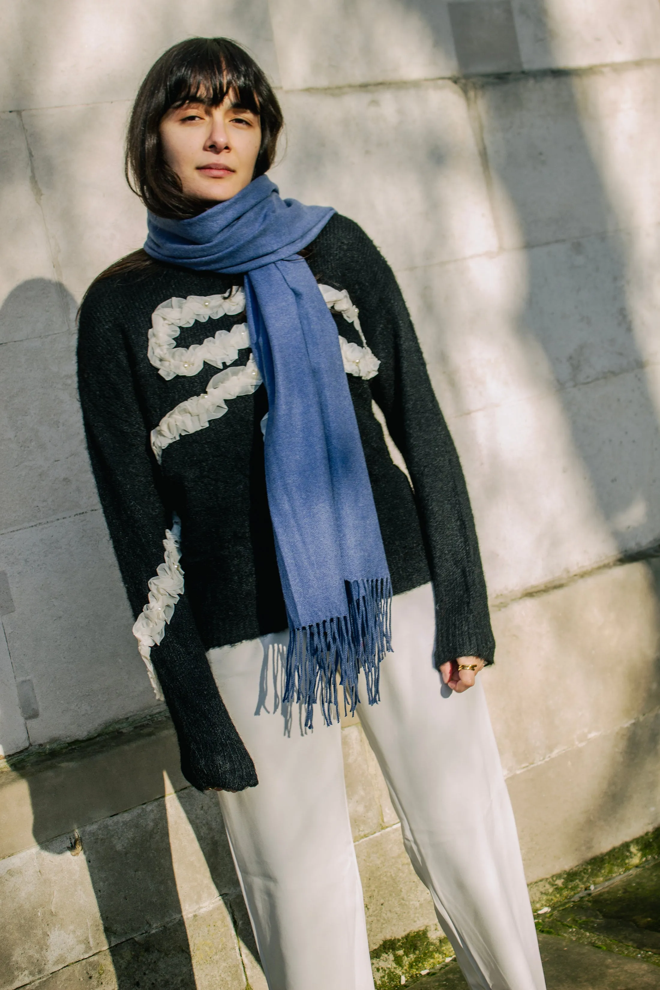 Cashmere Blend Colour Block Scarf