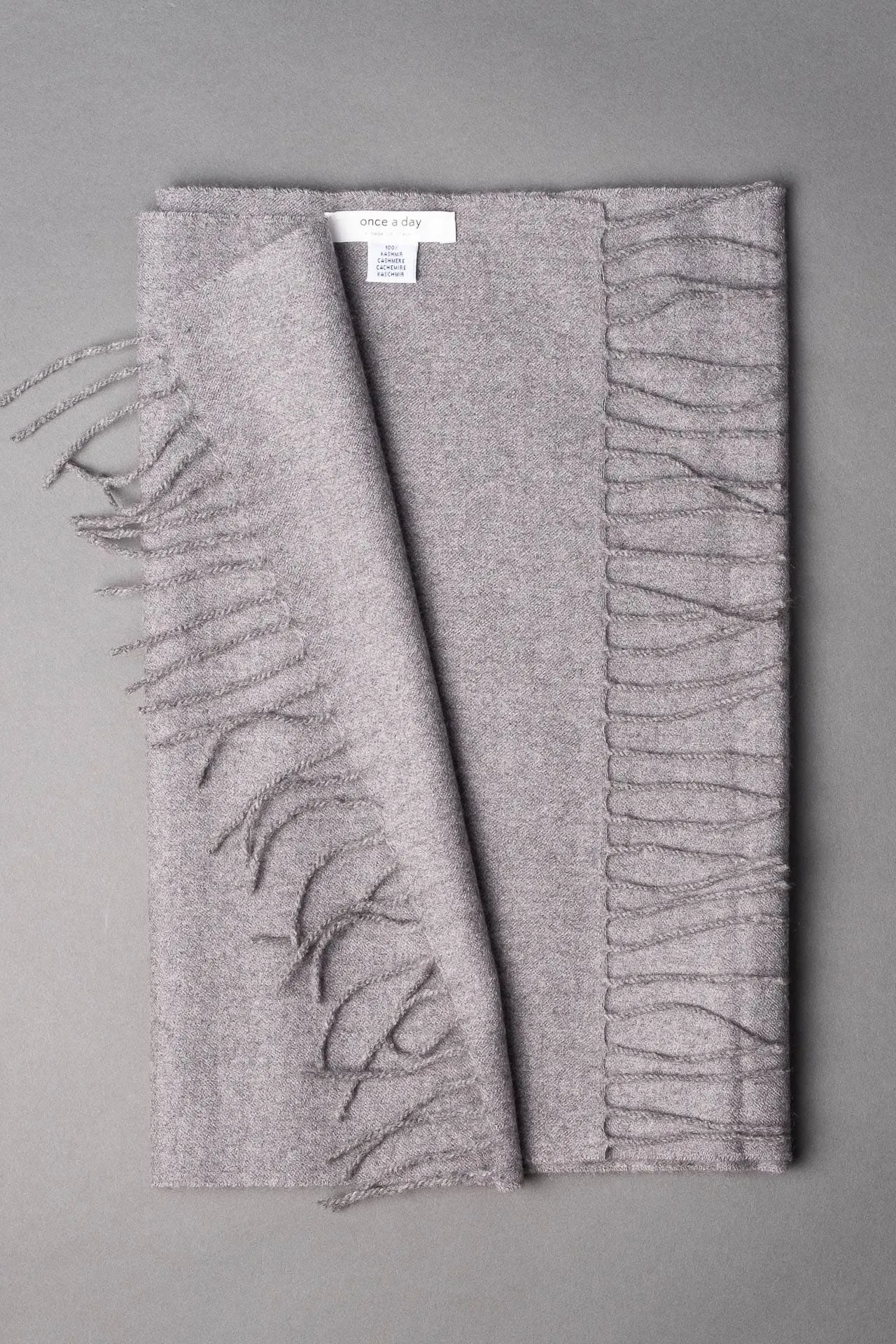 Cashmere Scarf Wide - Light Gray