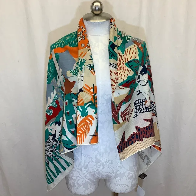 Cashmere/Silk Animal Scarf