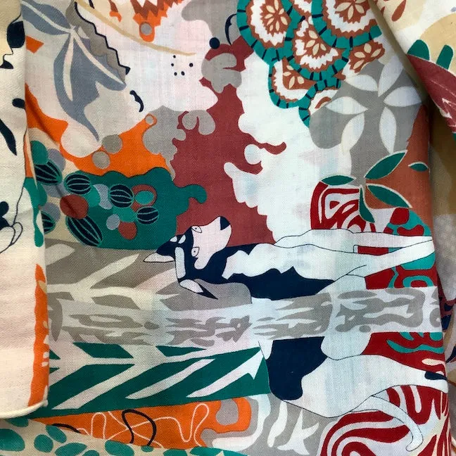 Cashmere/Silk Animal Scarf