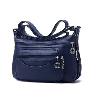 Casual Plain Handle Bag  Roomy Multiple Pockets Bag Ladies Crossbody Purse