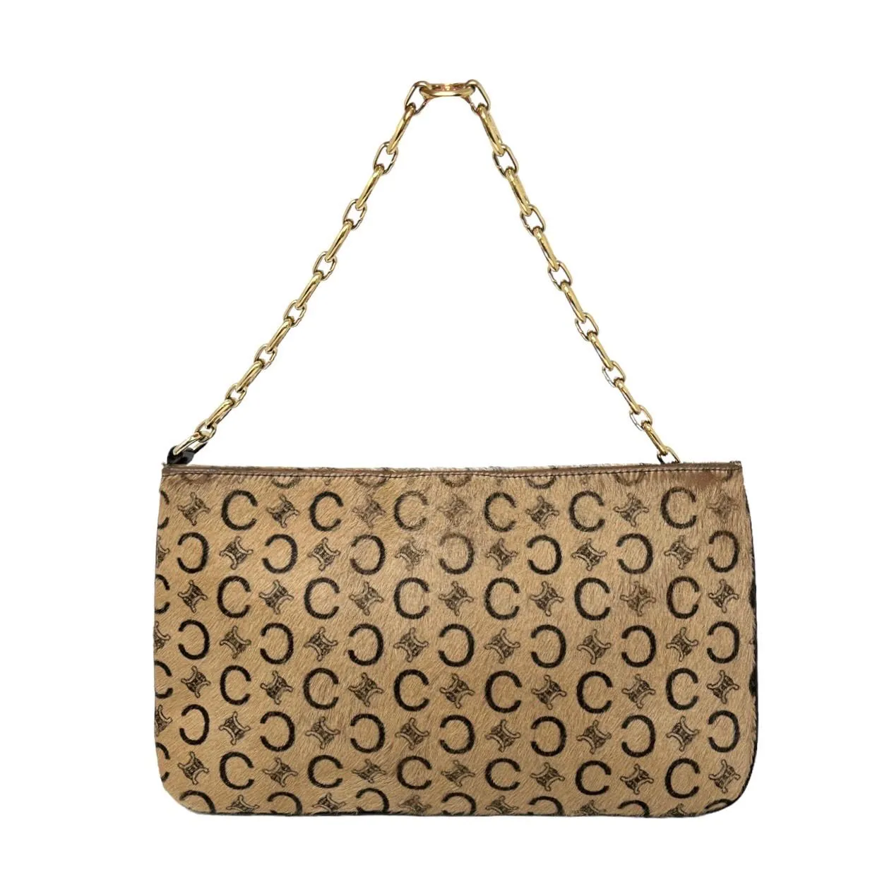 Celine Calf Hair Logo Mini Shoulder Bag