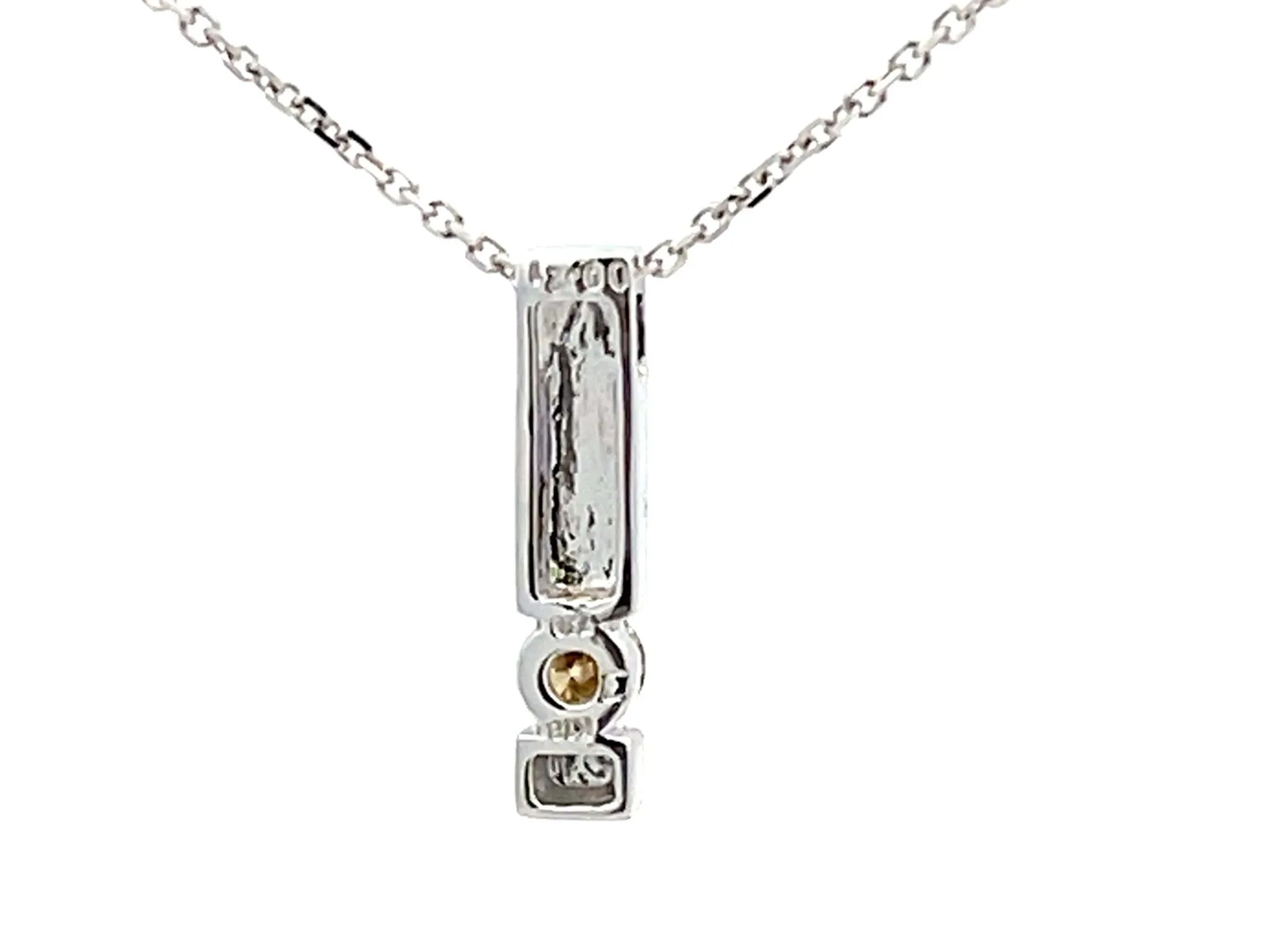 Champagne Diamond Rectangle Necklace 18k White Gold