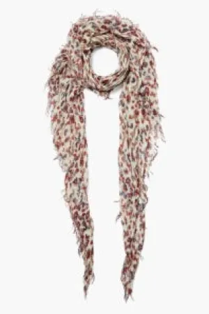 Chan Luu- Printed Silk & Cashmere Scarf- cloud cream