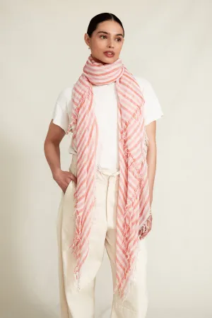 Chan Luu Stripe Cashmere & Silk Scarf- mauve chalk