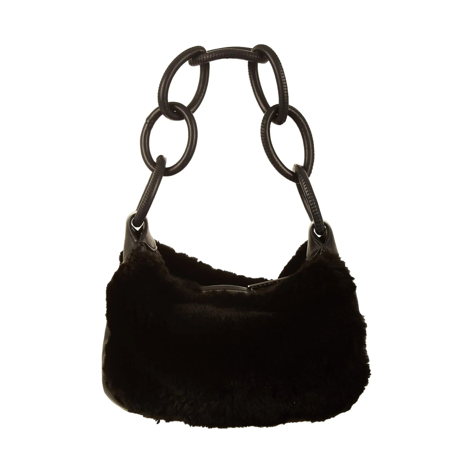 Chanel Black Fur Shoulder Bag