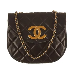 Chanel Black Quilted Logo Chain Shoulder Bag
