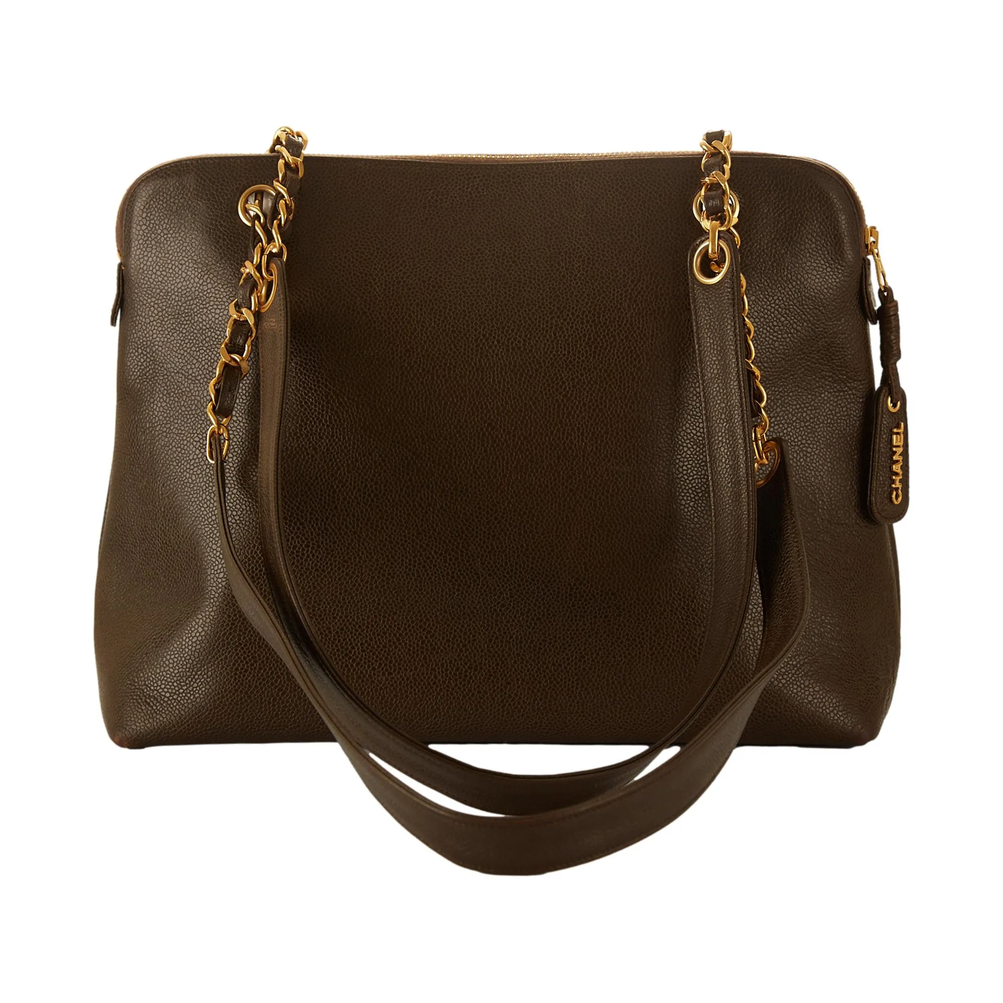 Chanel Brown Chain Caviar Shoulder Bag
