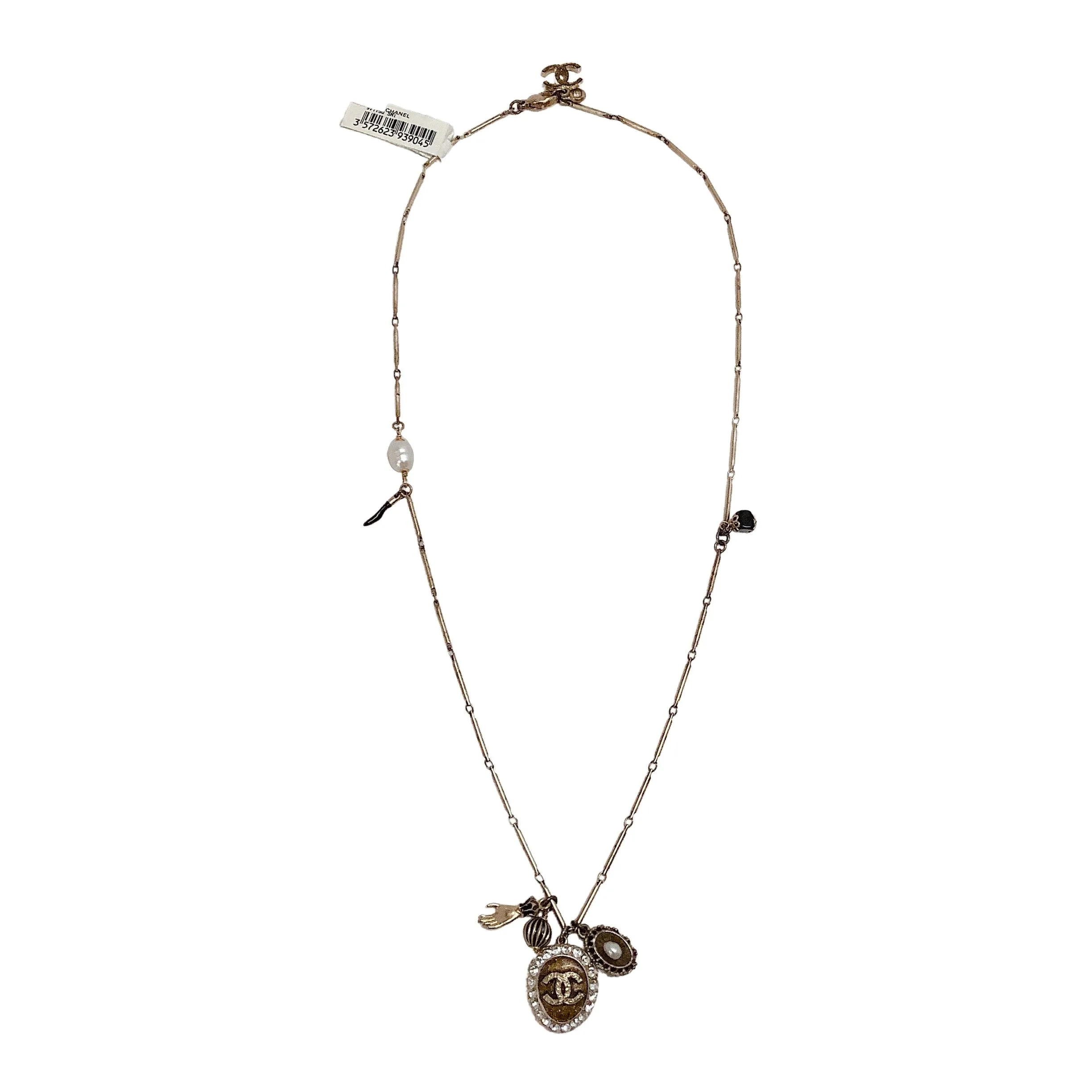 Chanel Gold Multi 2010C Charm Embellished Necklace