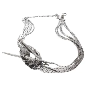 Chanel silver metal necklaces