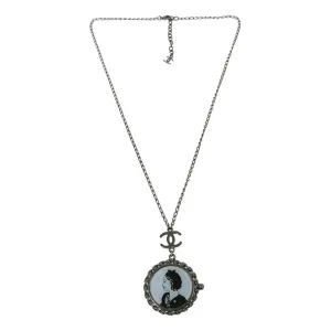 Chanel silver metal necklaces