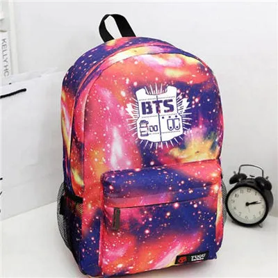 CHAOLIUBANG Korean Women Backpack BTS Printing School Bag for Teenage Girls Boys Waterproof Travel Bag Nylon Mochila Galaxia