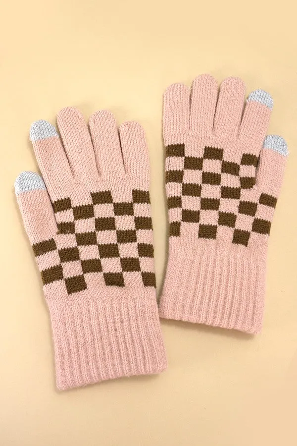 CHECKER WOOL TOUCH SCREEN  WINTER GLOVES | 40G101