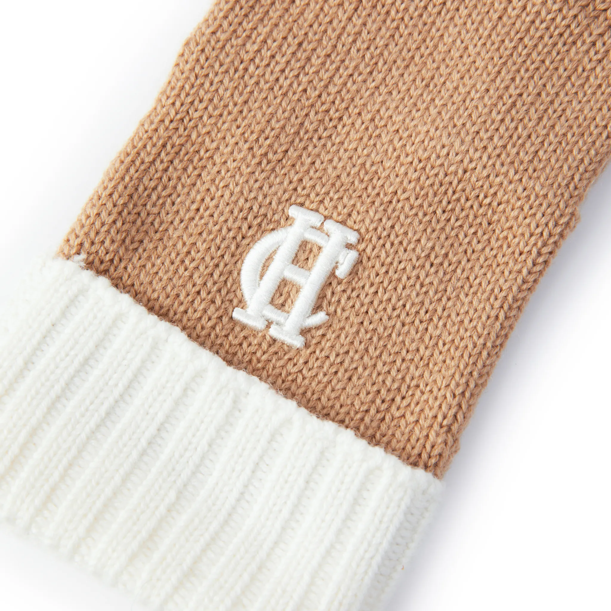 Chelsea Logo Knitted Gloves Camel Cream