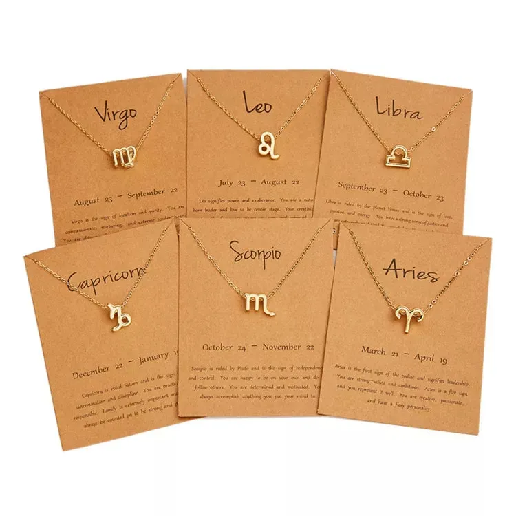 Children's Necklaces:  Steel with Gold IP Birthday Gift Zodiac Necklaces - Aries