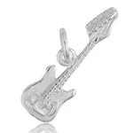 Children's Necklaces:  Sterling Silver Italian-made Guitar Necklaces on Your Choice of Chain Length