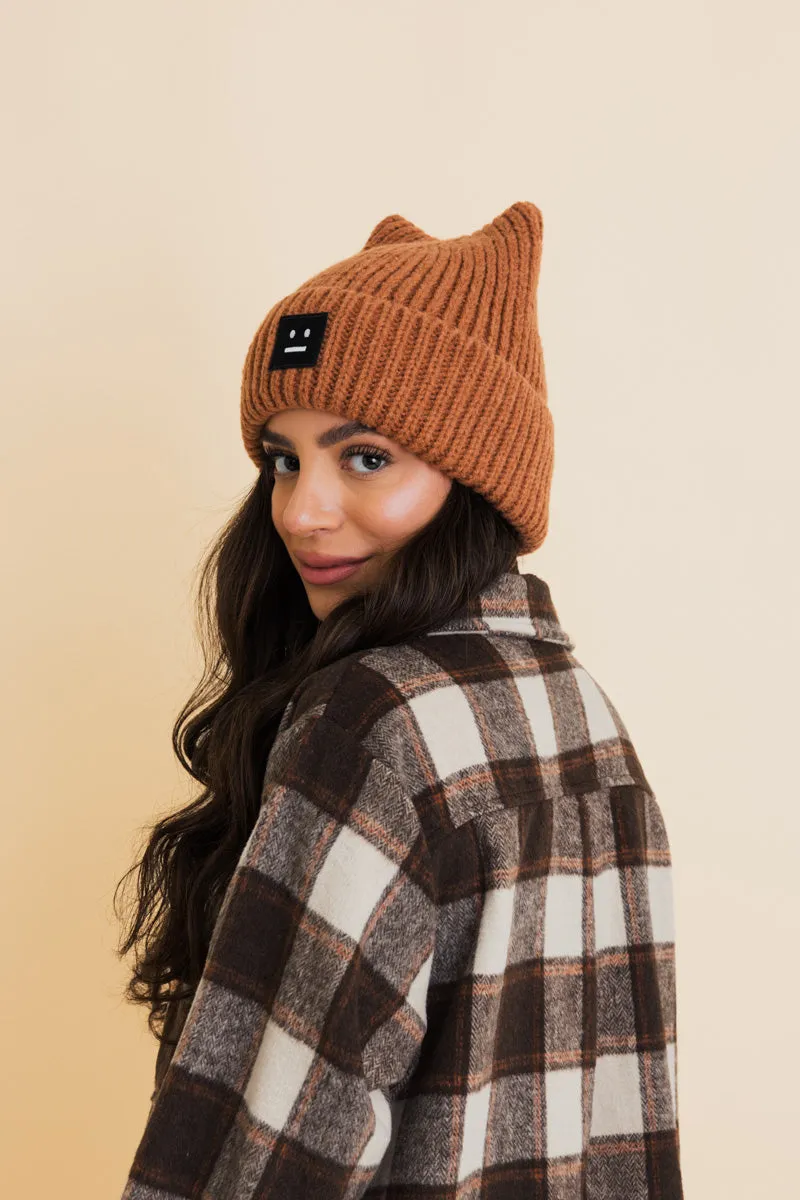 Chill Vibes Soft Ribbed Square Top Beanie- 6 colors