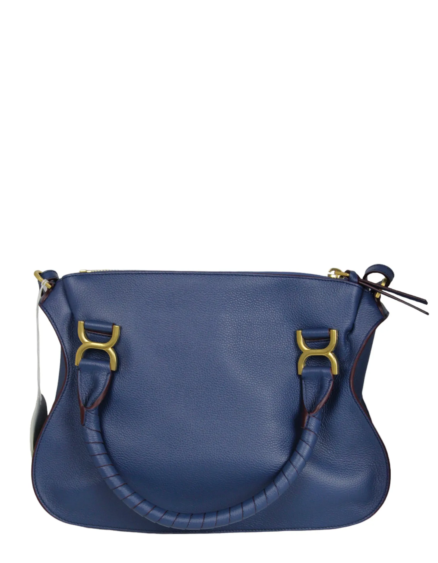 Chloe Deep Denim Blue Leather Medium Marcie Satchel Bag
