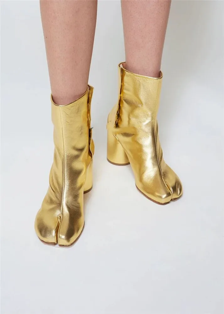 Chunky Round High Heels Boots