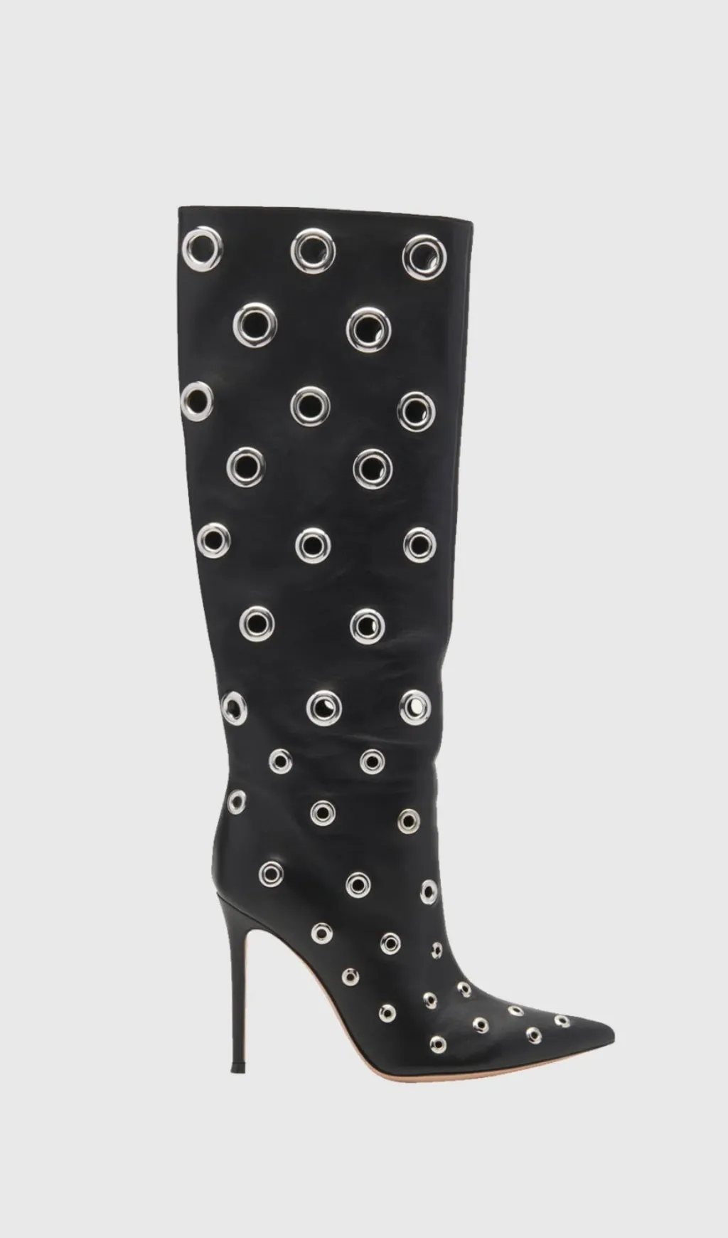 Clara Rivet Cutout Leather Knee-high Boots