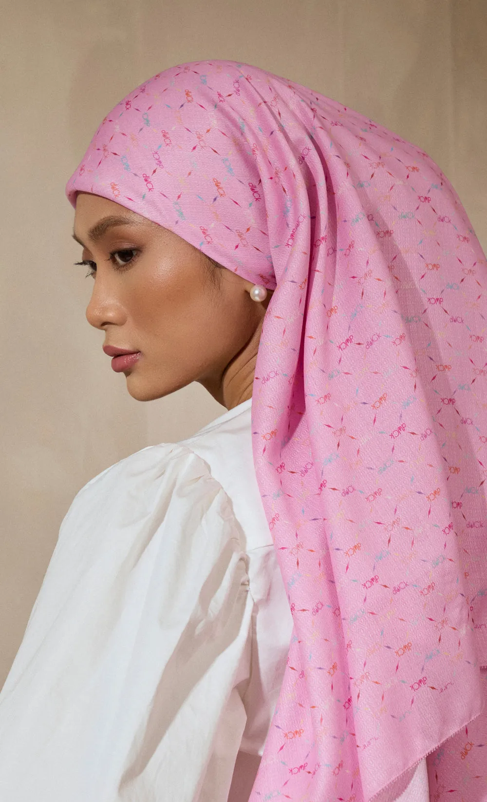 Classic Monogram dUCk Voile Square Scarf in Sherbet