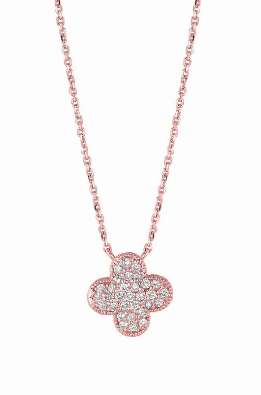‘CLOVER CLUSTER’ DIAMOND NECKLACE 14K GOLD (0.33 CTW)