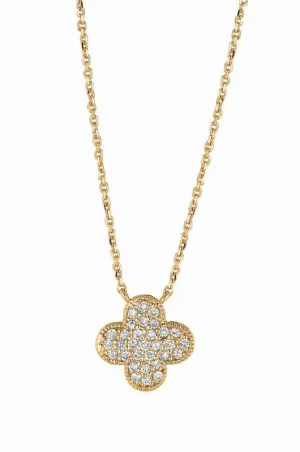 ‘CLOVER CLUSTER’ DIAMOND NECKLACE 14K GOLD (0.33 CTW)