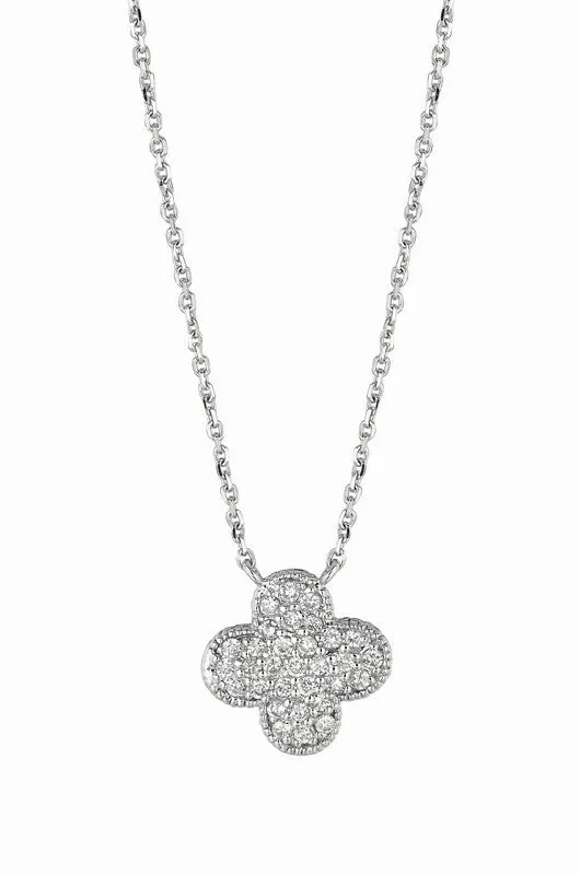 ‘CLOVER CLUSTER’ DIAMOND NECKLACE 14K GOLD (0.33 CTW)