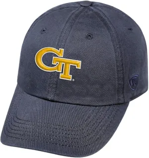 Collegiate Hats - Fitted Caps Adjustable Hats and Snapbacks Available (Adjustable Hat, Georgia Tech Charcoal)