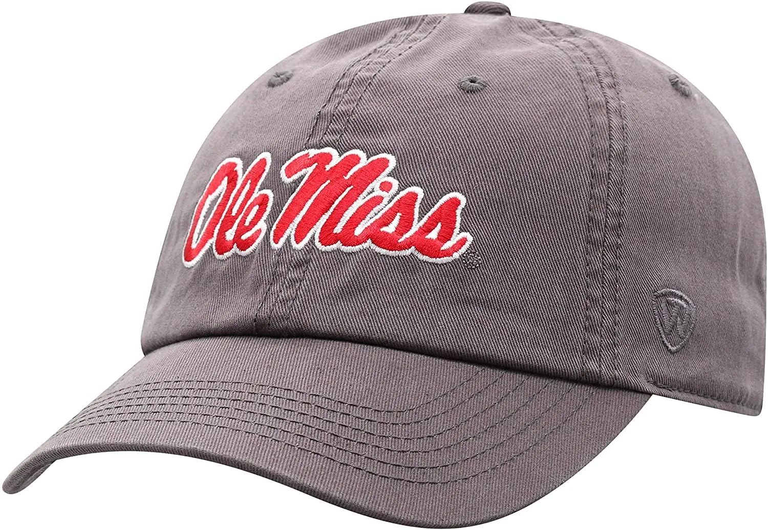 Collegiate Hats - Fitted Caps Adjustable Hats and Snapbacks Available (Adjustable Hat, Ole Miss Grey)
