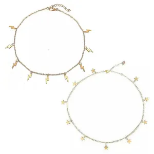 Combo Of 2 Gold Plated Stars and Thunder Storms Pendant