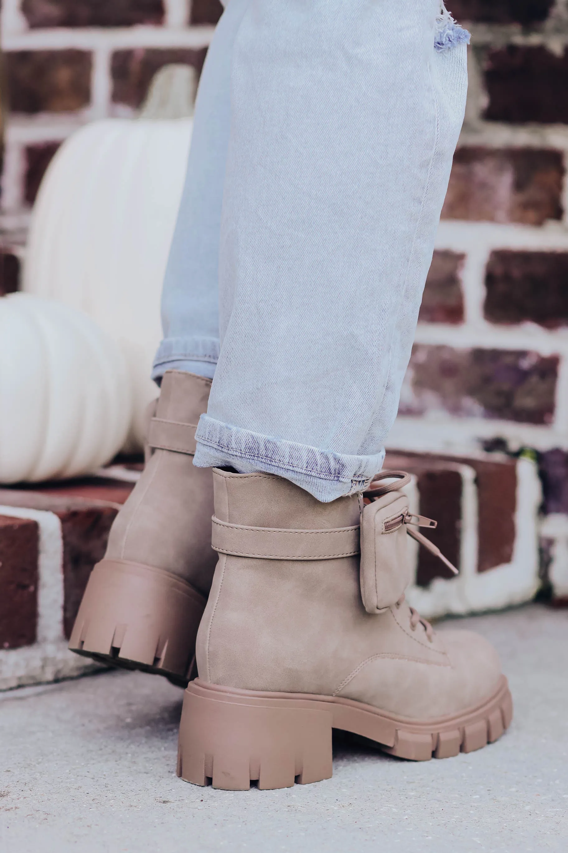 Cora Combat Boot by MIA Shoes - Taupe