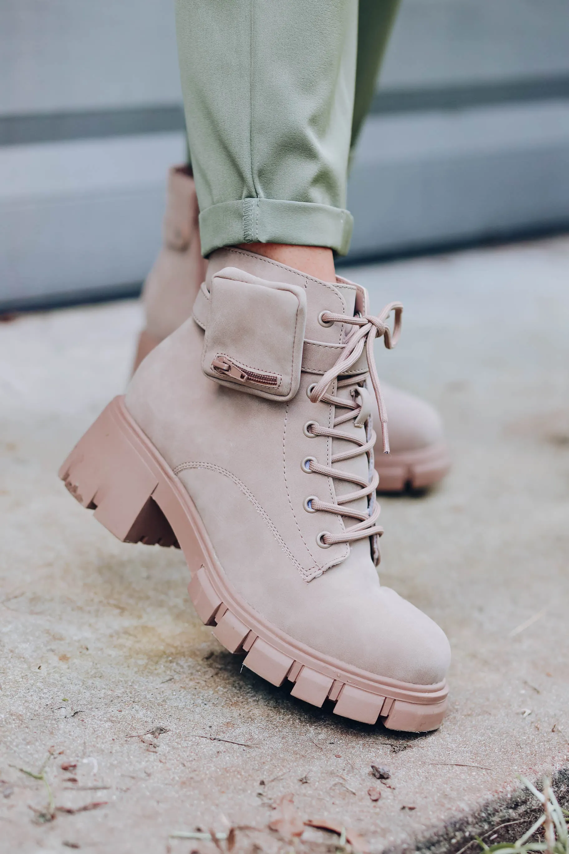 Cora Combat Boot by MIA Shoes - Taupe