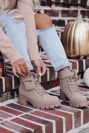 Cora Combat Boot by MIA Shoes - Taupe
