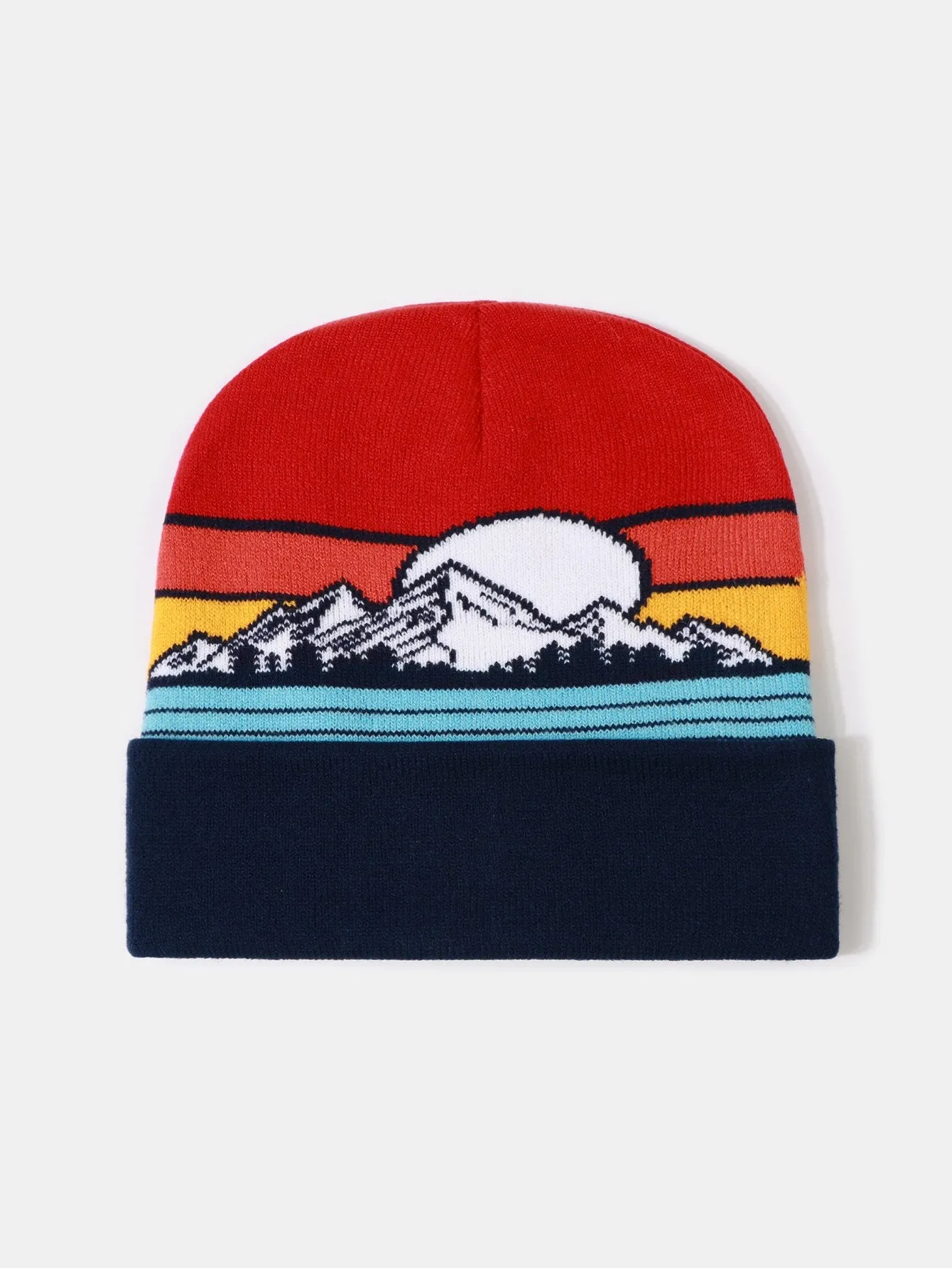 Corak gunung jacquard topi beanie hangat