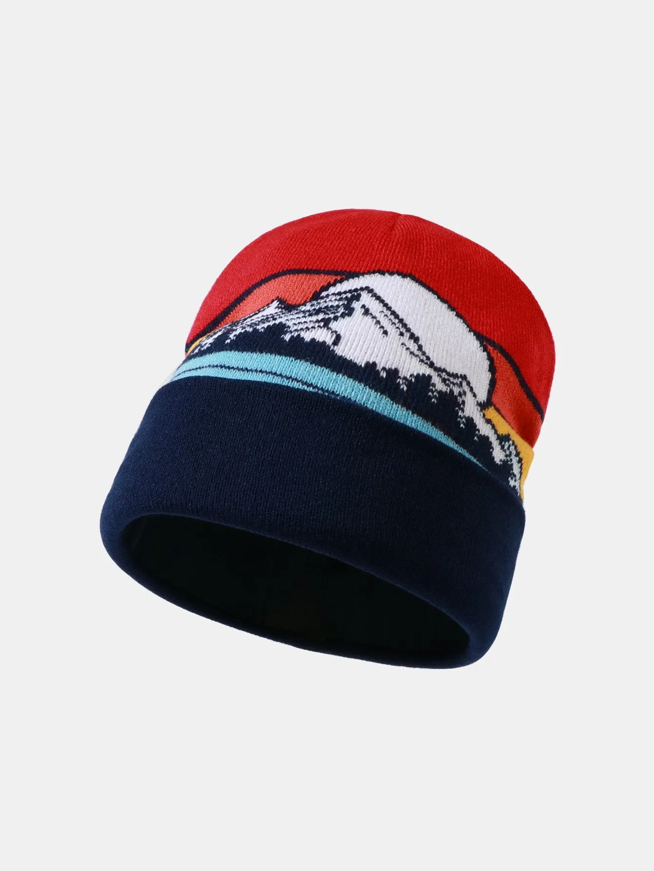 Corak gunung jacquard topi beanie hangat
