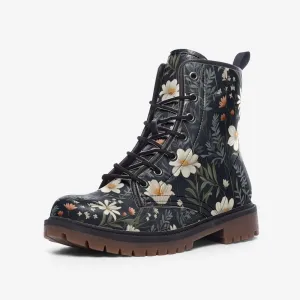 Cottagecore Floral Vegan Combat Boots