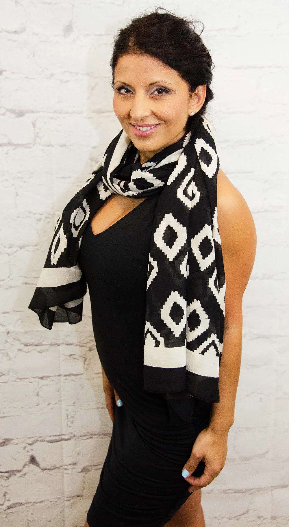 Cotton Silk Scarf | Bali Black