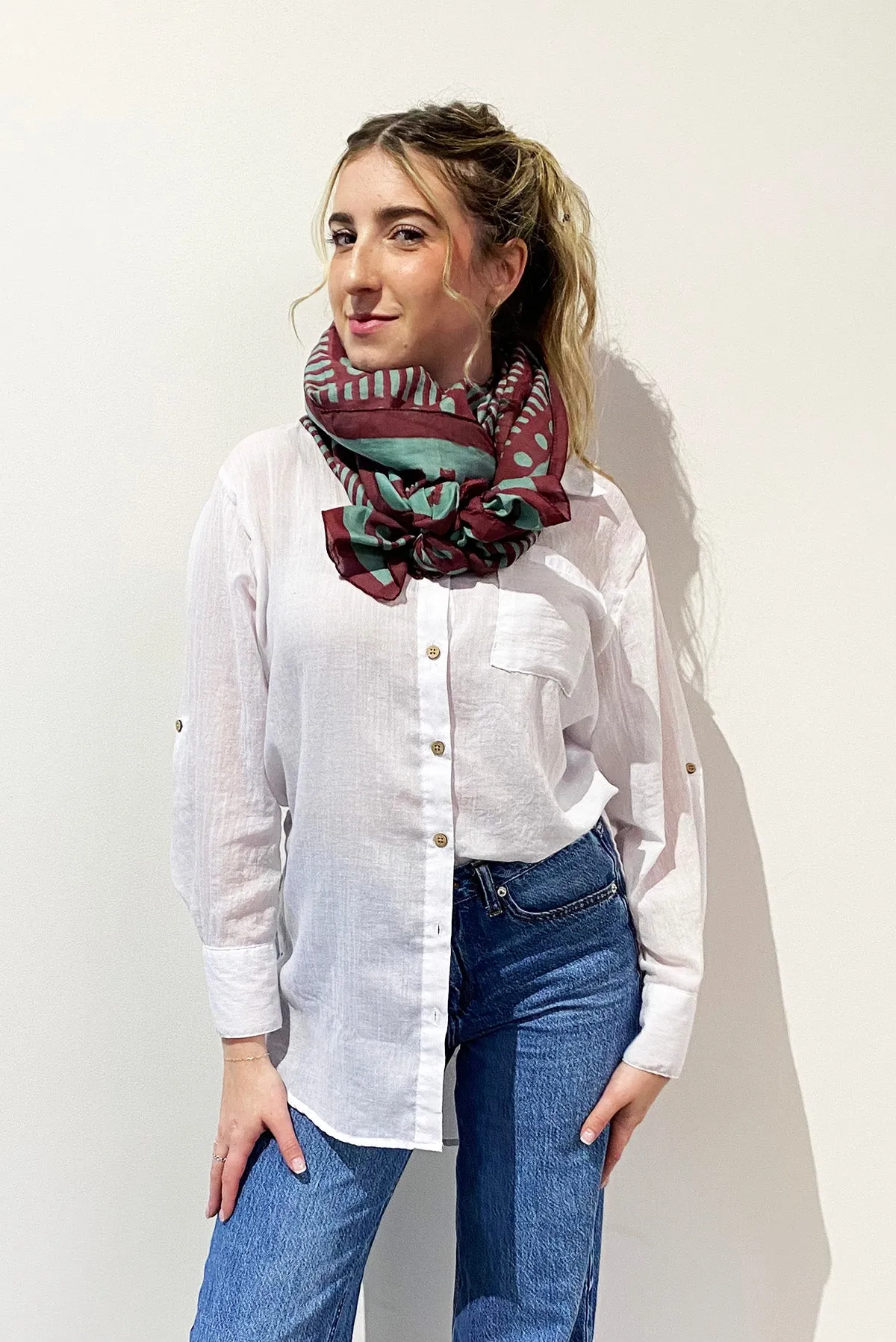 Cotton Silk Scarf | Dot Dash Henna