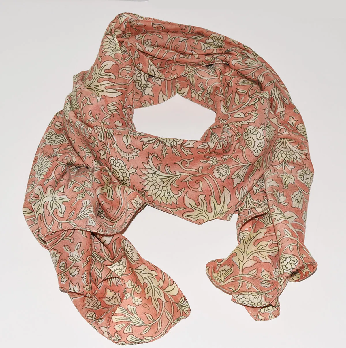 Cotton Silk Scarf | Garden Blush