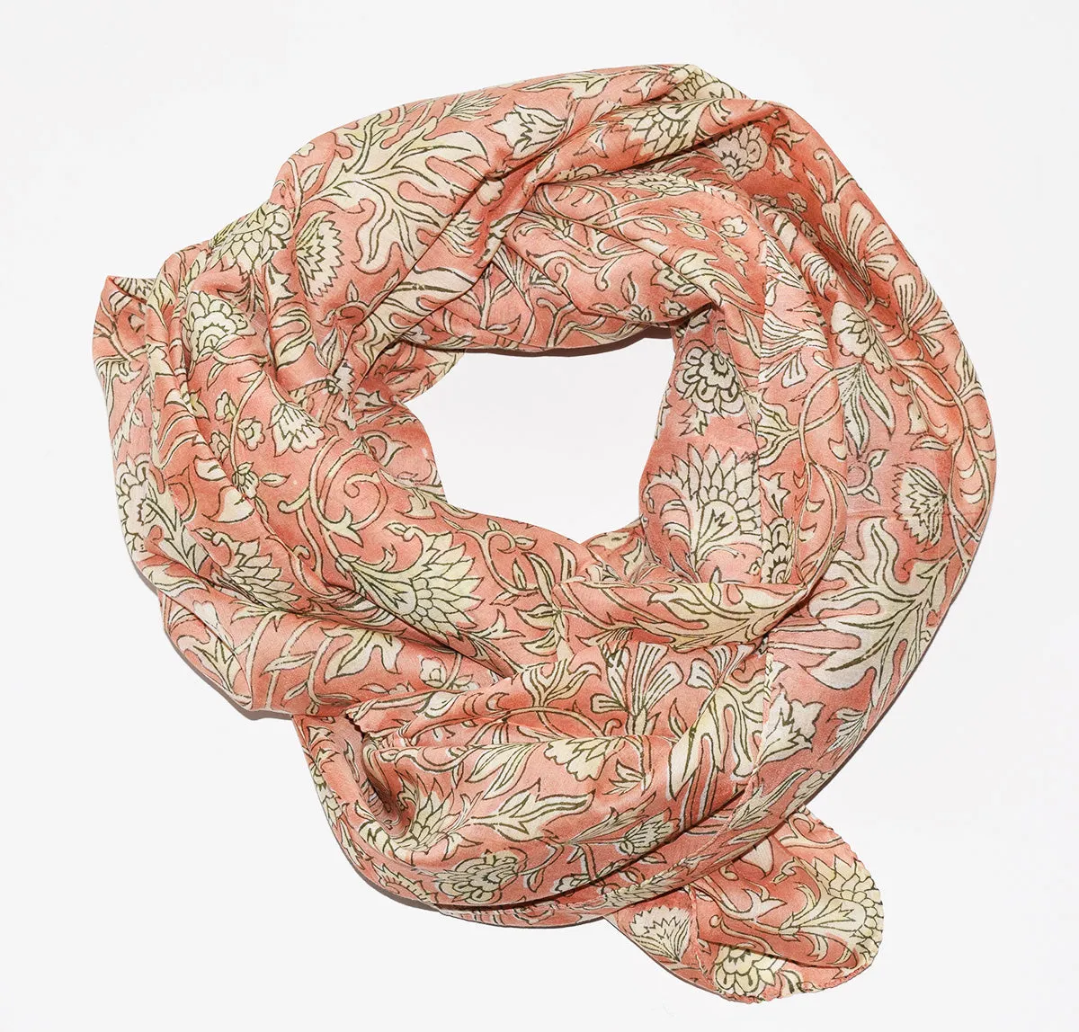 Cotton Silk Scarf | Garden Blush
