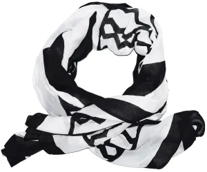 Cotton Silk Scarf | Triangles White