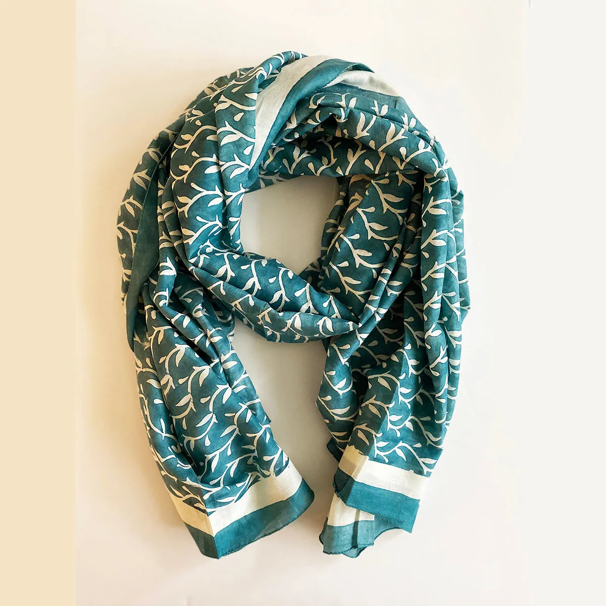 Cotton Silk Scarf | Vines Forest