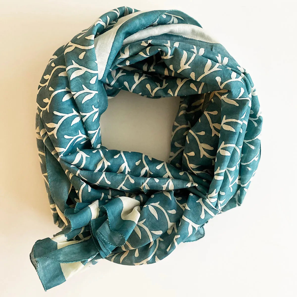 Cotton Silk Scarf | Vines Forest