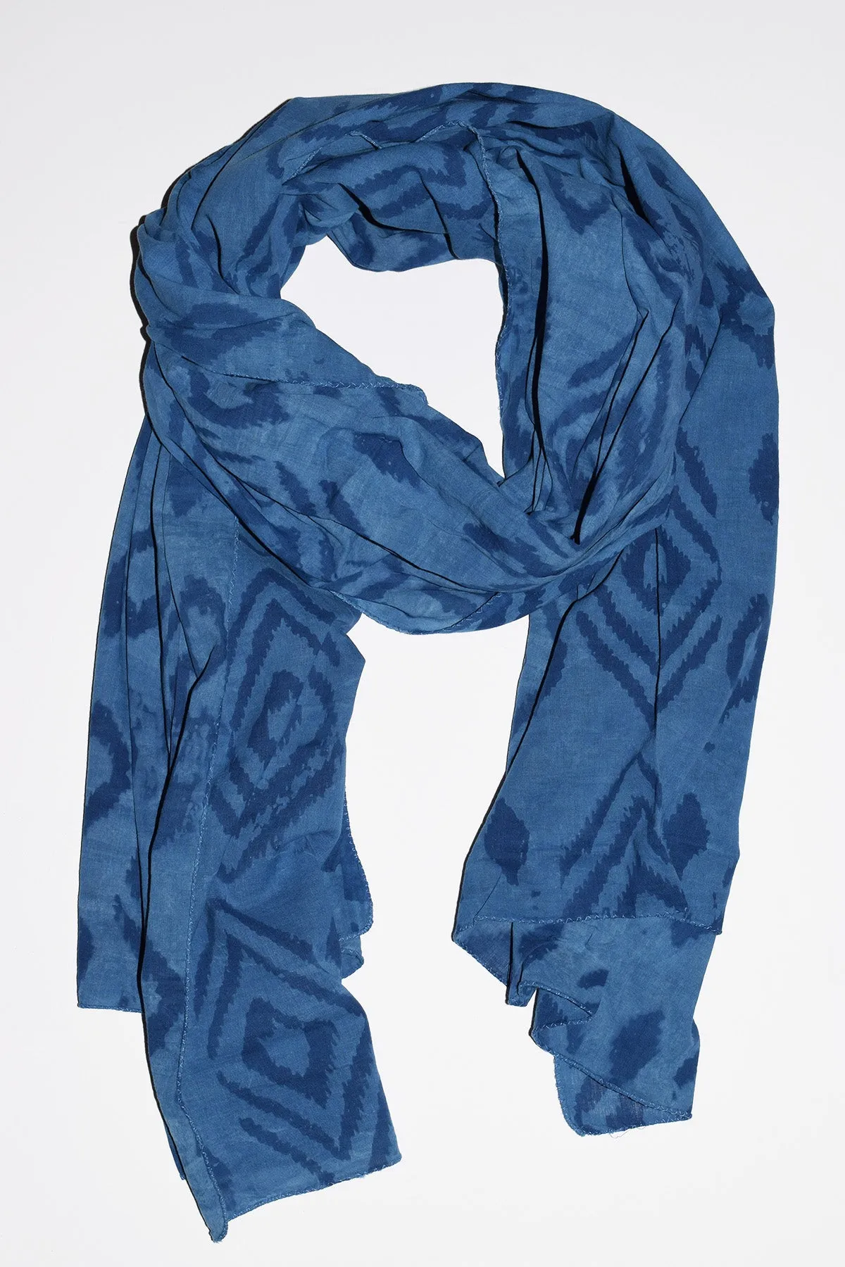 Cotton Voile Scarf | Kuta Ikat Indigo