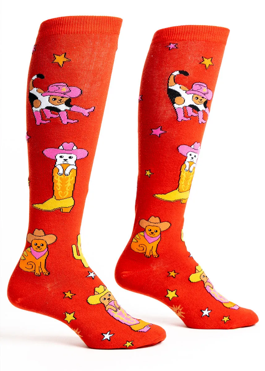 Cowboy Cats Knee Socks