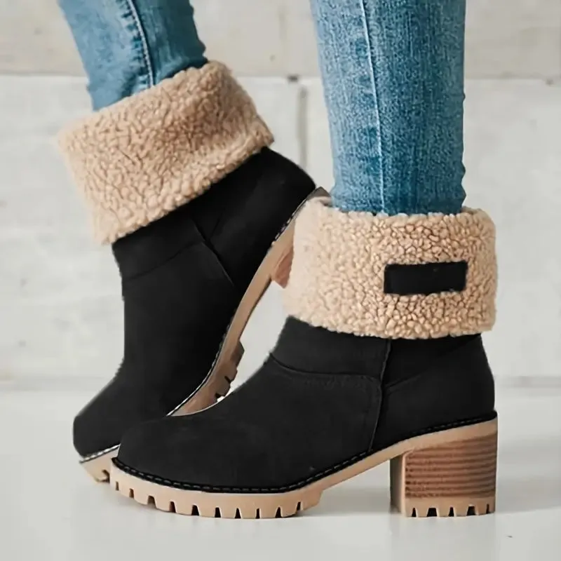 Cozy Comfort Plush-Lined Chelsea Boots for Women