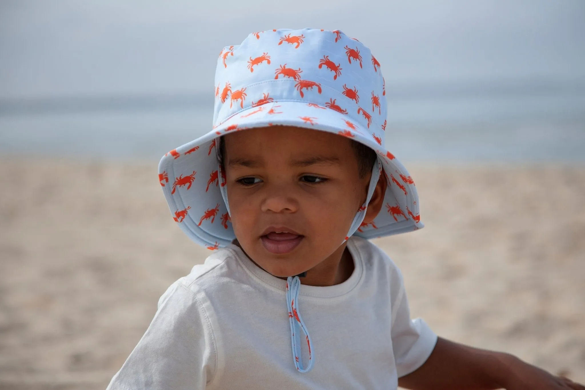 Crab Wide Brim Swim Bucket Hat