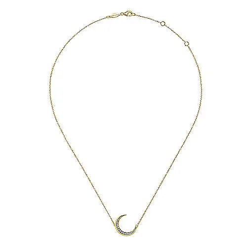 Crescent Moon Diamond Pendant Necklace